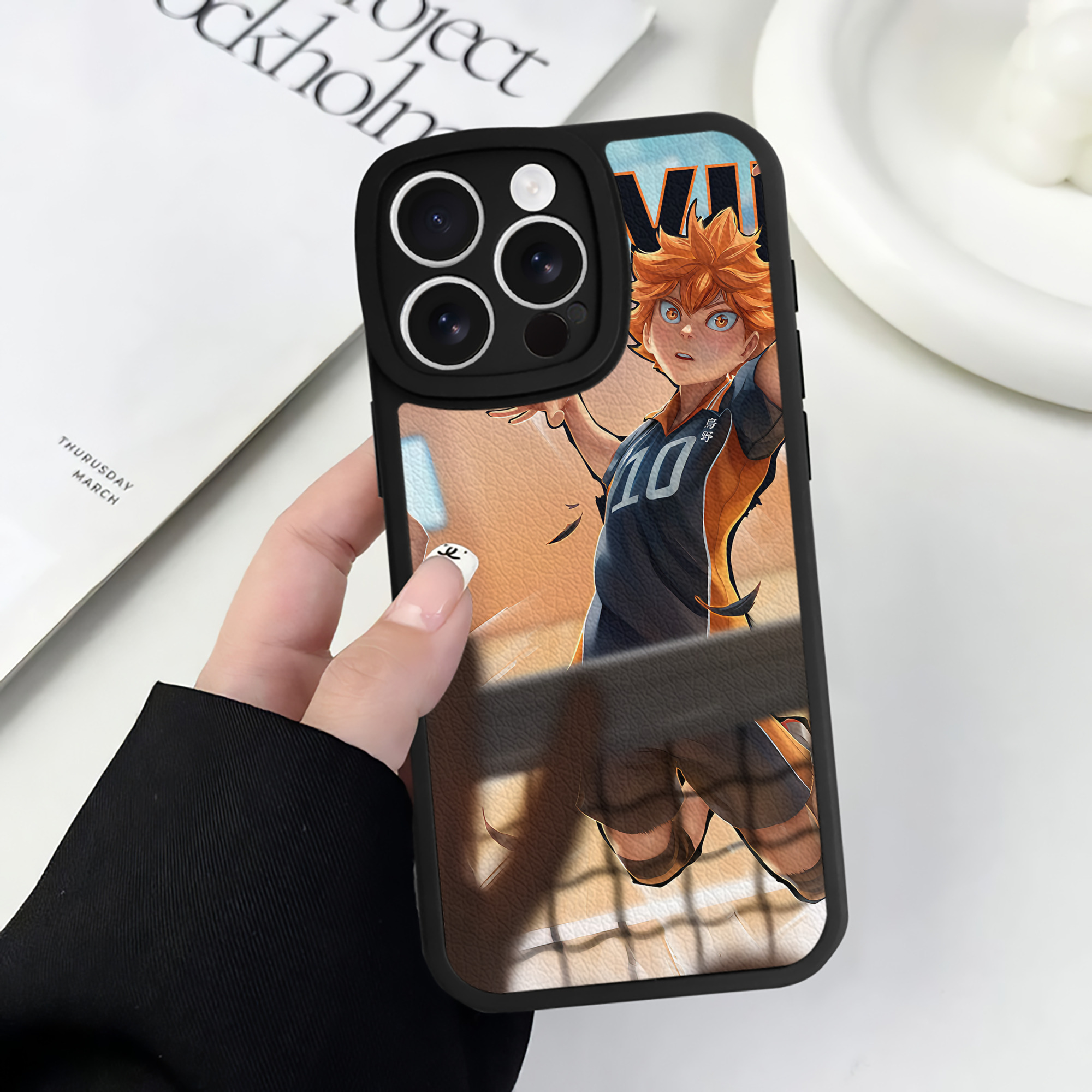 （画像用） ハイキュー!! Haikyu!! 【iPhone 16シリーズ対応】シリコンスマホケース（レザー調） 材質：シリコン